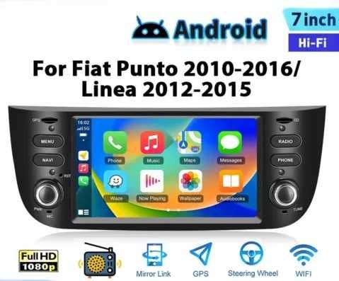Мултимедия за Fiat Punto Навигация Двоен дин дисплей плеър Android GPS