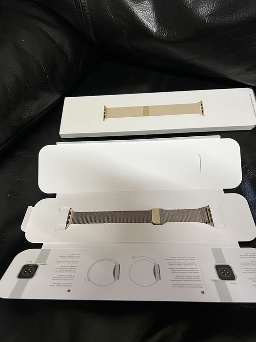 Milanese Natural Graphite Slate Gold 42mm 46mm Apple Watch