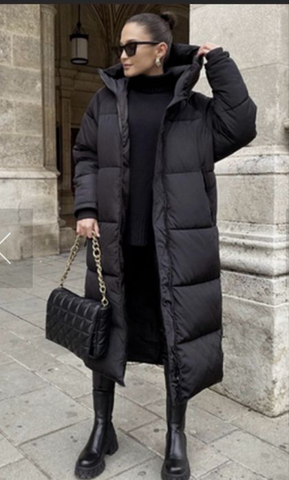 ZARA/ пуховик- анорак длинный женский