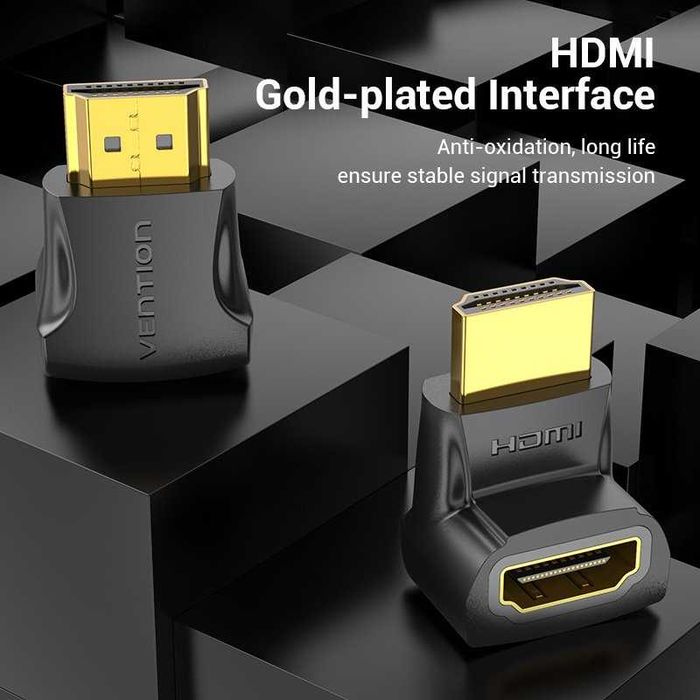 Преходник Адаптер HDMI Мъжко - HDMI Женско Ъглов на 270° Vention AINB0