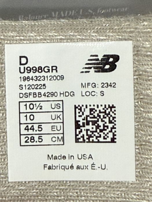 NB 998 made in USA