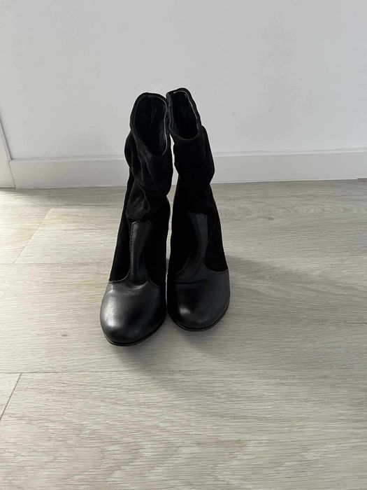 Cizme scurte negre piele naturala