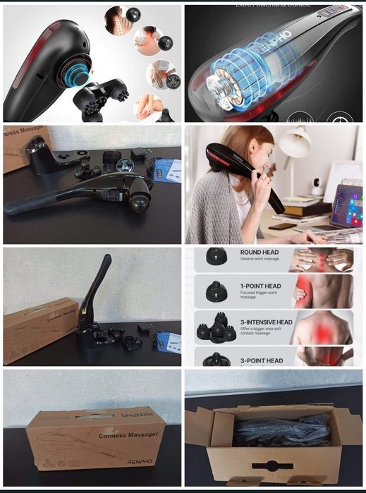 pistol renpho perna accesoriu masaj corp picioare bila cu gel crane