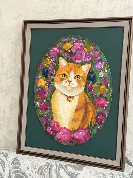 Картина кошки в рамке