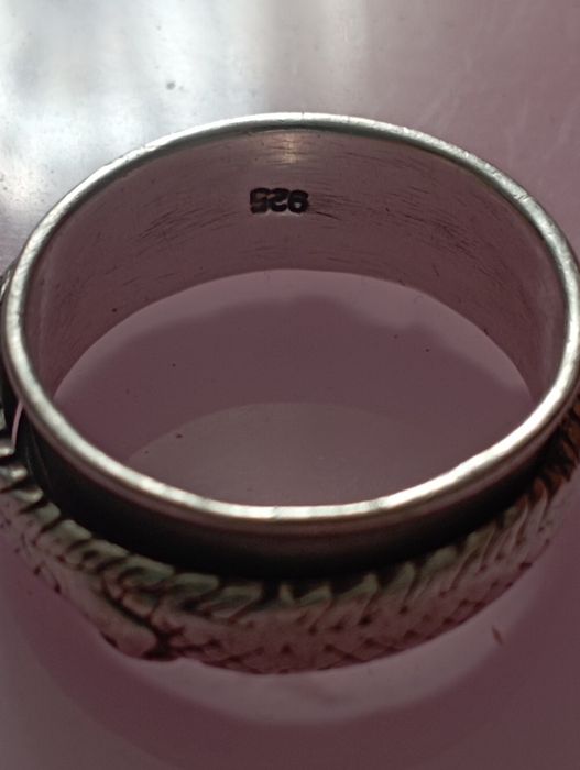 Inel din argint 925 -Dragon rotativ- lucrat manual