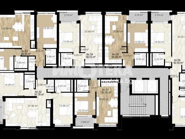 Продава се Двустаен апартамент в София, Зона Б-5 - 65 кв.м за 2399 €/кв.м - Снимка #2