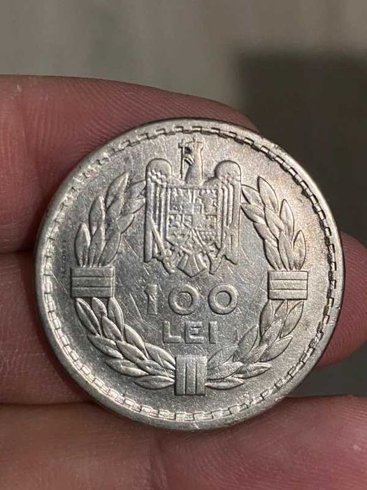 100 lei 1932 Carol II argint România Londra