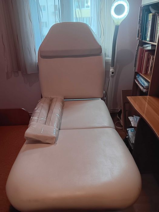 Vand Pat-Fotoliu Profesional 2 in 1 Reglabil, pentru Cosmetica, Masaj,Tatuaj cu lampa cu lupa.