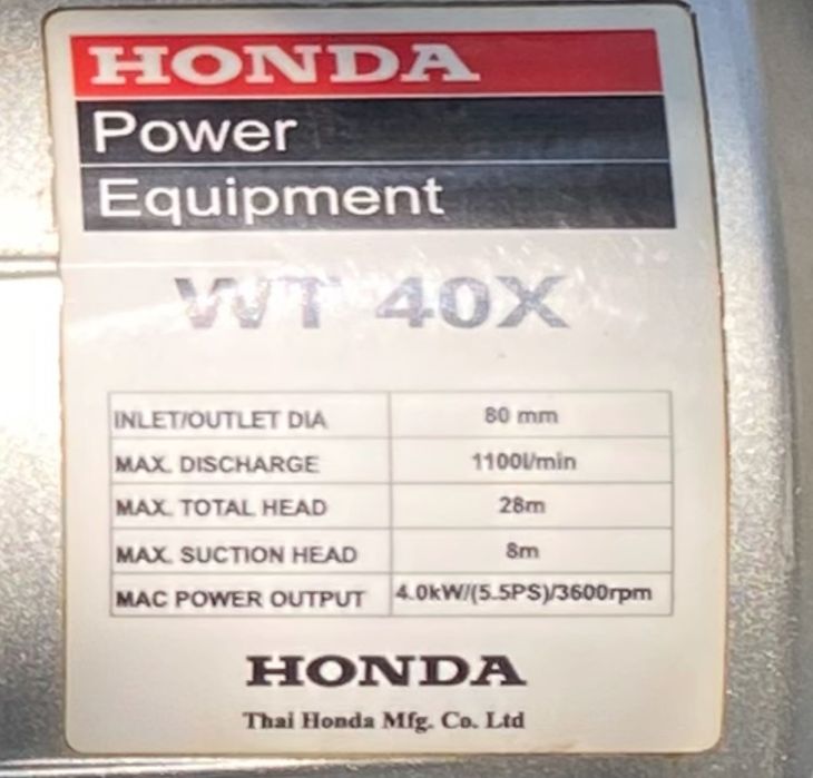 Pompa Apa Motopompa Honda WT 40X - NOUA
