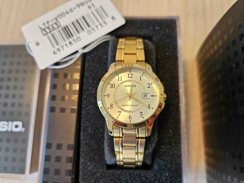 Часовник CASIO LTP-V004-9BUDF НОВ Дамски аналогов златист JAPAN с дата