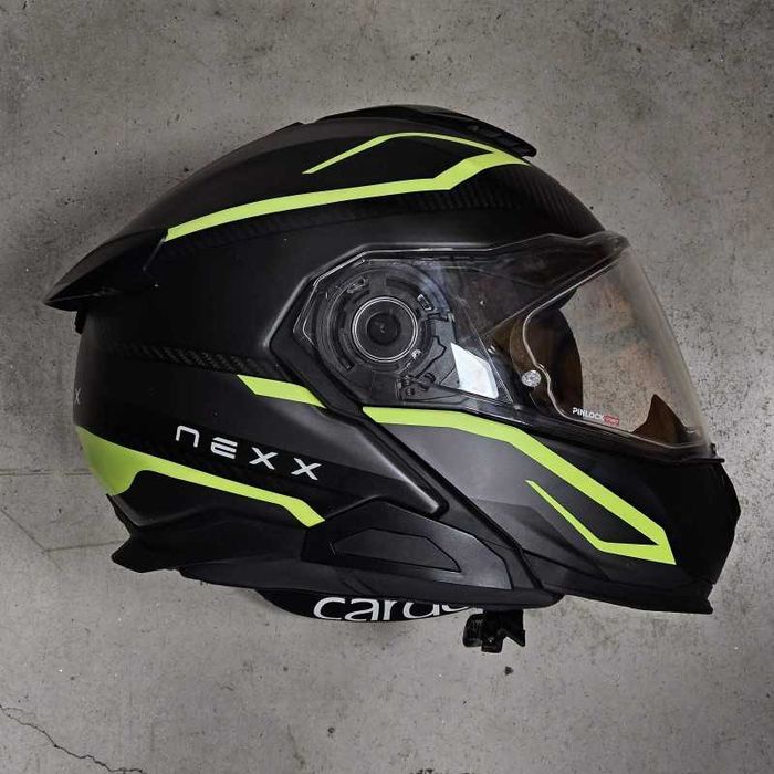 Каска NEXX X.LIFETOUR Flip Up Pro Mile Neon Gray L - Върната Бройка