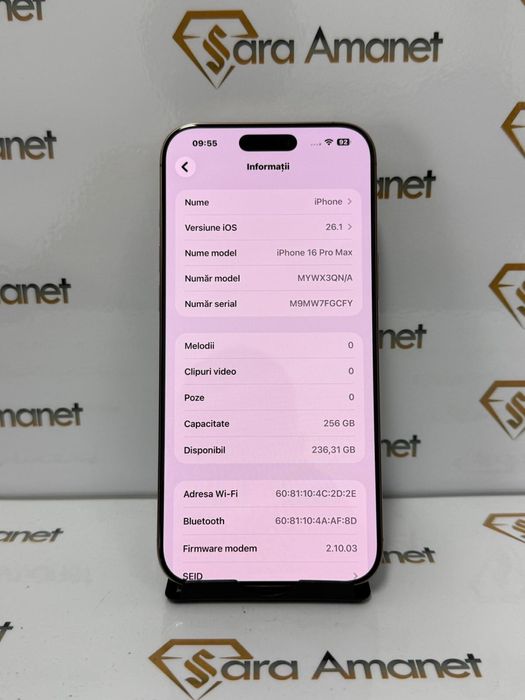 Iphone 16 Pro Max 256Gb ( baterie 100% ) Sara Amanet