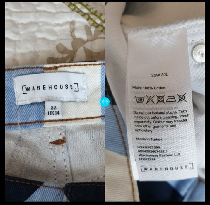 Blugi pantaloni talie inalta dungi bumbac
