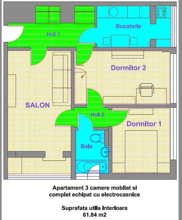 Proprietar vand apartament 3 camere langa metroul Eroii Revolutiei