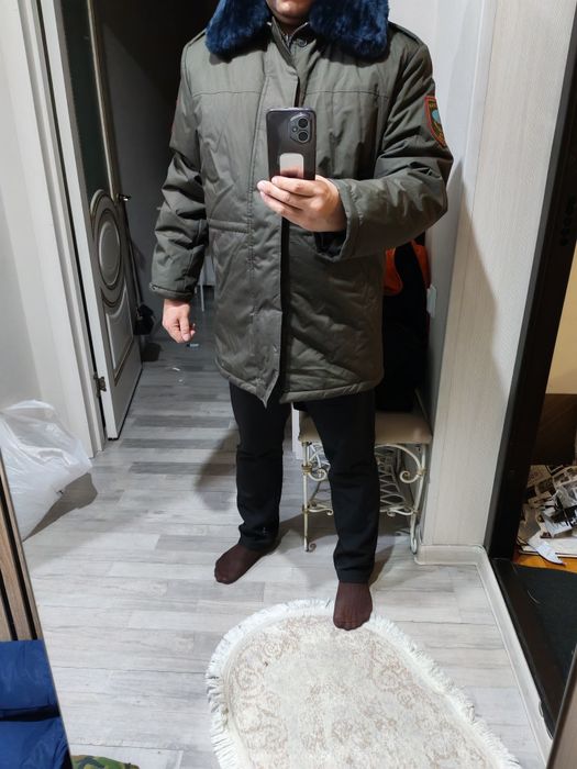 Бушлат цвета хаки очень теплый