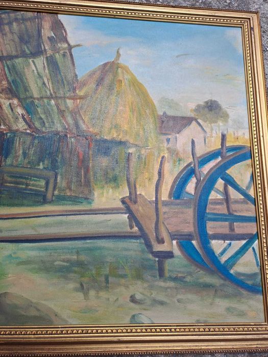 tablou pictura pe placaj 55/75 cm semnat