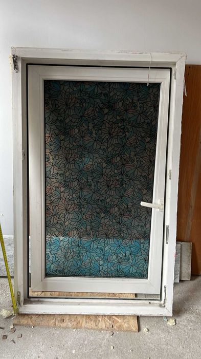 Geam termopan 130x82, PVC alb, sticlă cu folie vitrată