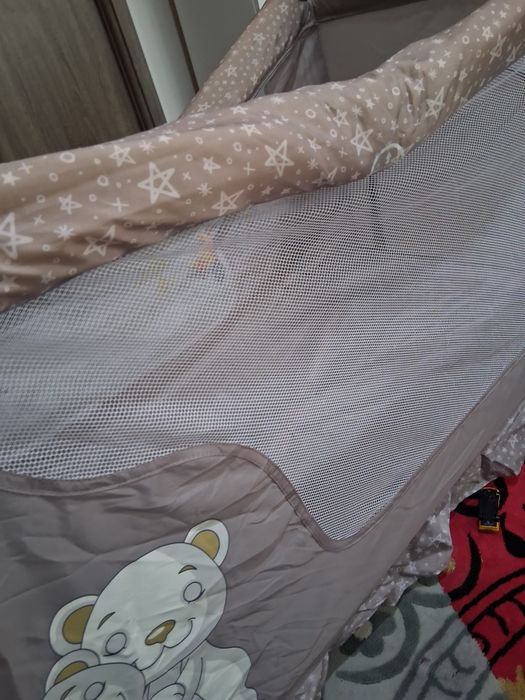 Patut pliabil cu baldachin÷ saltea