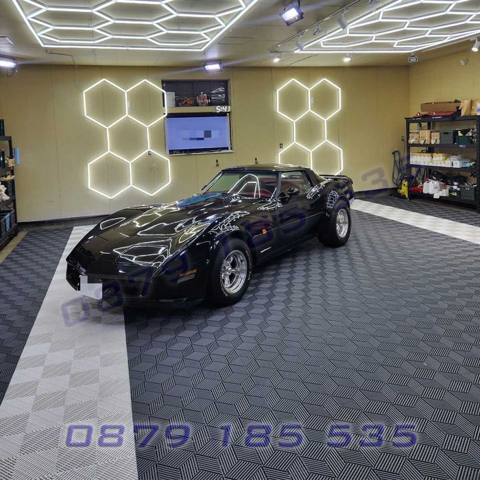 PVC плочка модул под гараж 3D дизайн кубове против хлъзгаща настилка