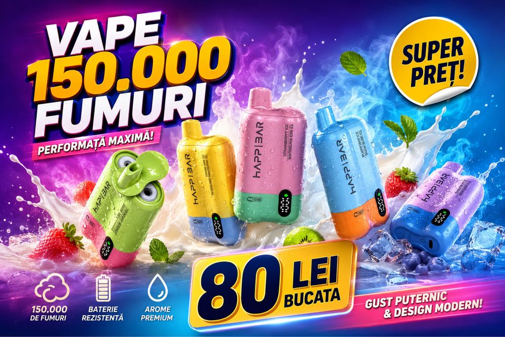 Happbar 150k puffs !! 2 arome !!