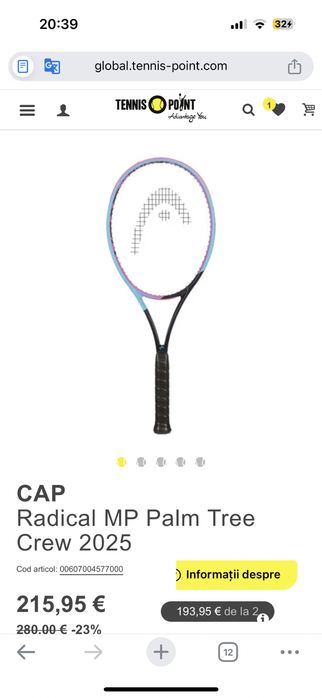 Racheta Head Radical Palm Tree,editie speciala,300g,cap 98