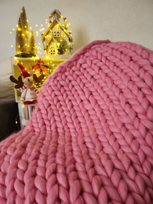 Ръчно изработено одеало 100%  мерино вълна