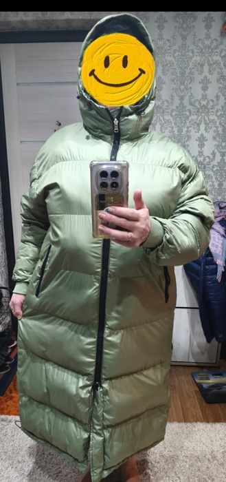 Пуховик зелёный р-р48-50