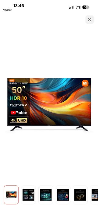 Продам новый телевизор, запечатанный xiaomi 50”127см
