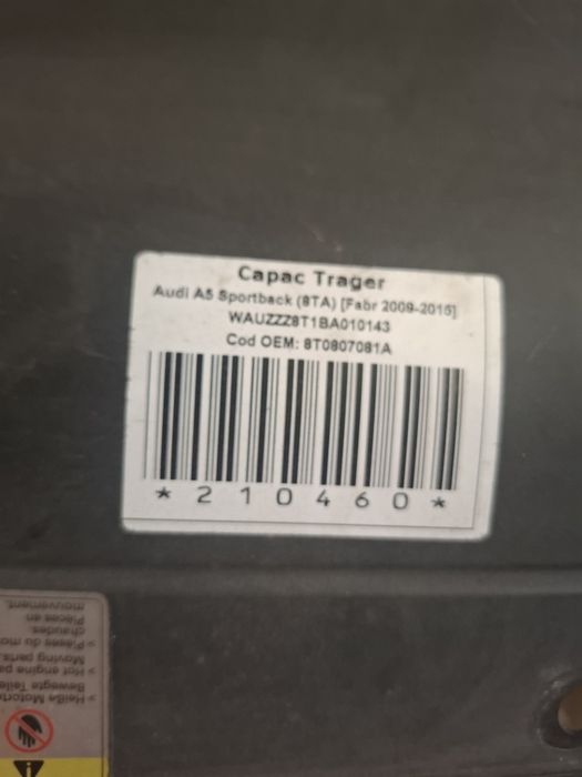 Capac trager Audi A5 2008-2016