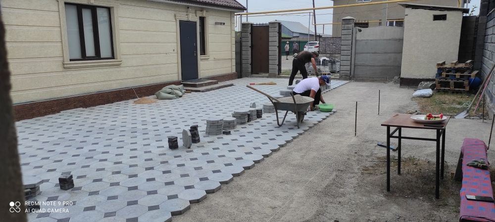 Укладка брусчатки плитки