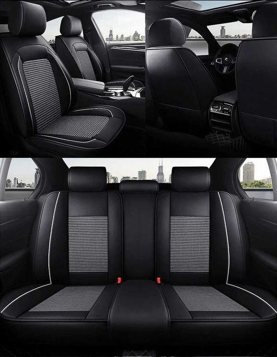 Луксозна универсална автомобилна тапицерия кожа + текстил - различни цветове