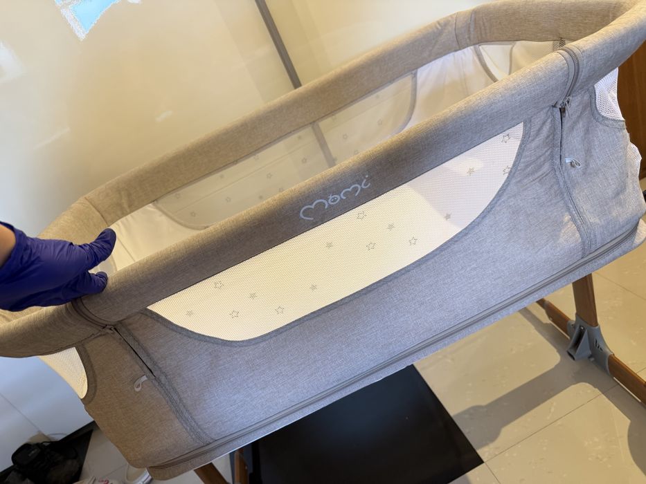 Pătuț bebe Momi smart multifunctional si saltea cocos plus câteva lenjerii bumbac!