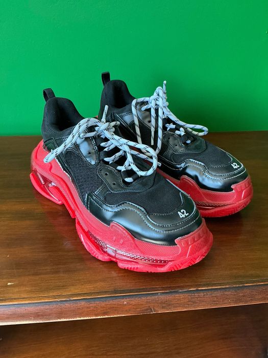 Balenciaga Triple S Black Red Sole