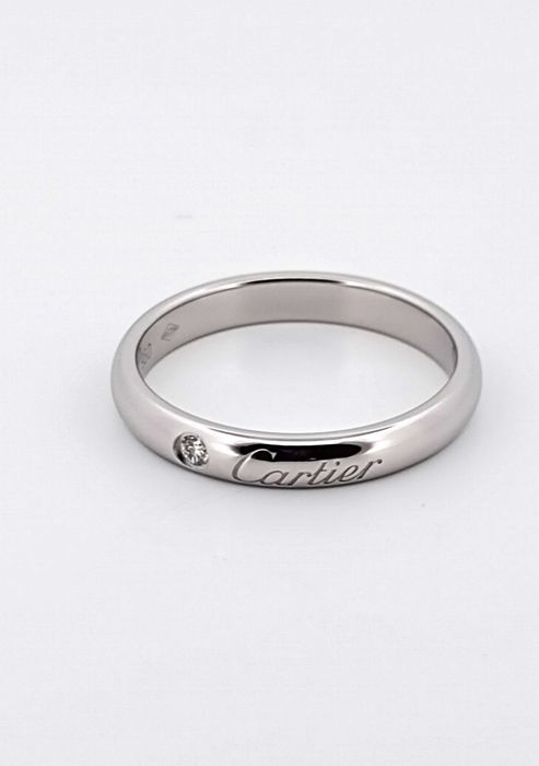 Inel Original Cartier C de Cartier  Logo Diamond Pt 950 - Marimea 53