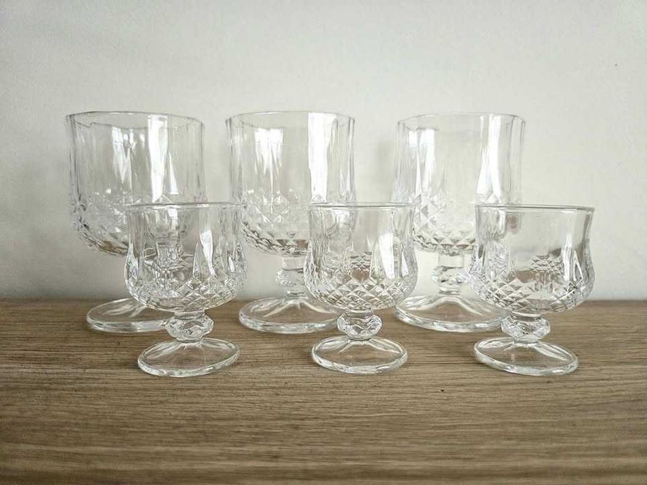 Нови! Комплект кристални чаши за вино и уиски или ракия