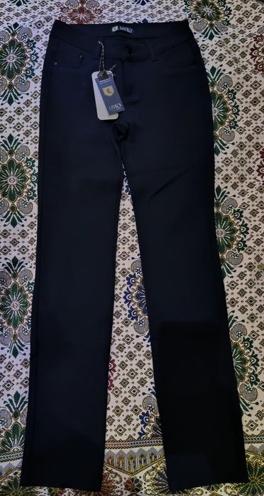 Брюки темно-синие для мальчика-подростка, полуклассик.