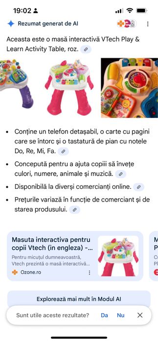 Masa interactiva roz