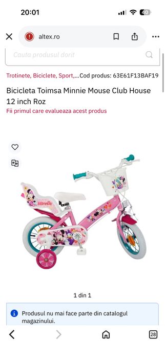 Vand bicicleta copii Minnie Mouse