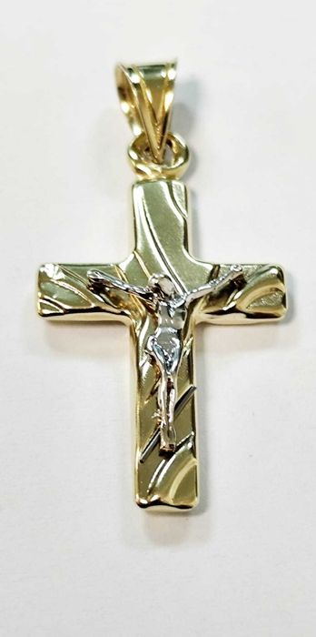 (AG35 B 34596) Pandantiv-cruce aur 14K 1.55gr-775 Lei Garantie!