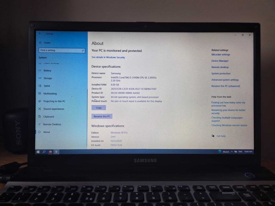 Laptop Samsung i5 / 6GB RAM