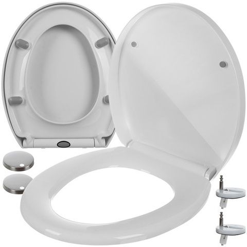 Colac WC Soft-Close, Detasabil, Universal,Balamale Inox, Culoare Alb