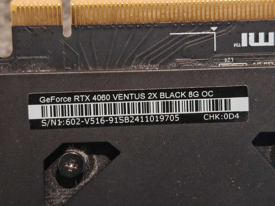 Видео карта Nvidia GF RTX 4060, 8GB, MSI Ventus 2X Black, OC, PCI-E 4.0, GDDR6