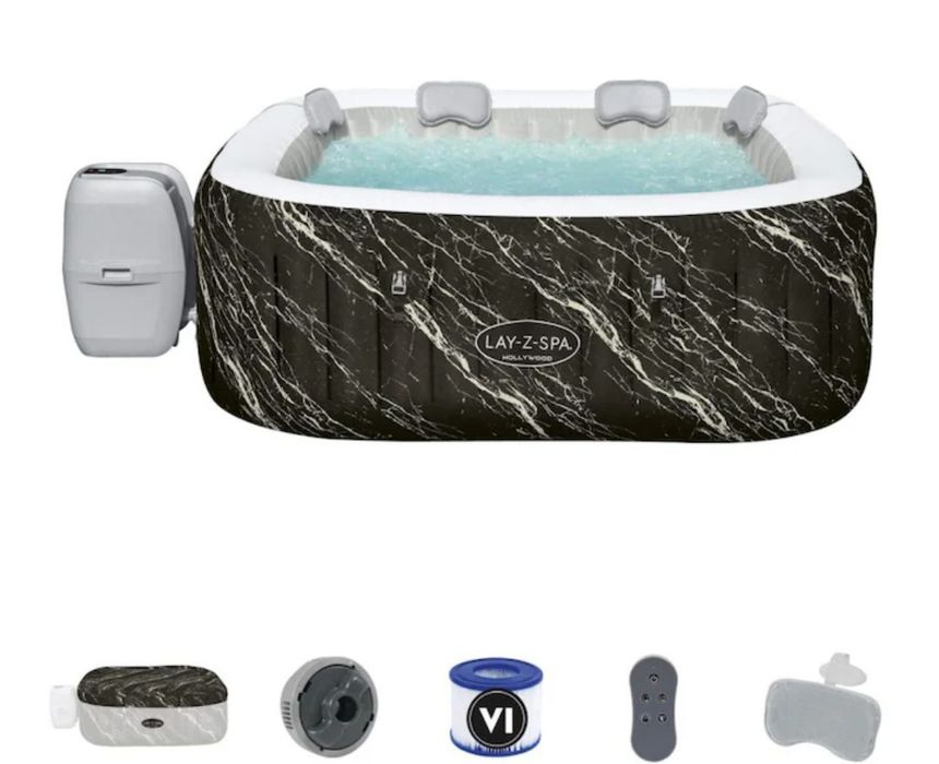 НОВО Суперлуксозно надуваемо джакузи HOLLYWOOD 1.80м-1.80м-66см