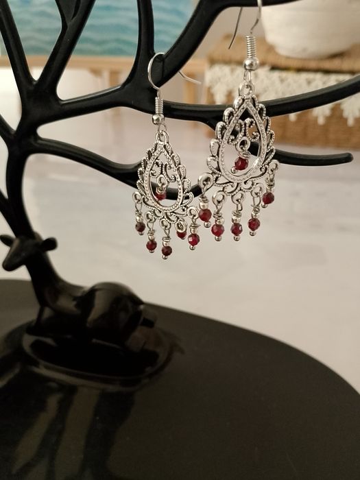 Серьги бижутерия ручной работы с натуральными камнями