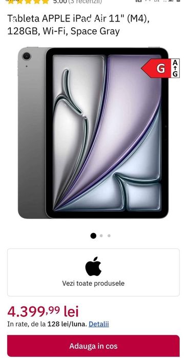 iPad Air M4 11, folosit o săptămână de la achiziție.