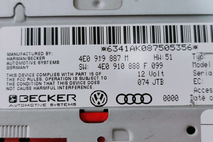 Navigatie MMI 4E0919887M / 4E0910888F Audi A8 D3/4E