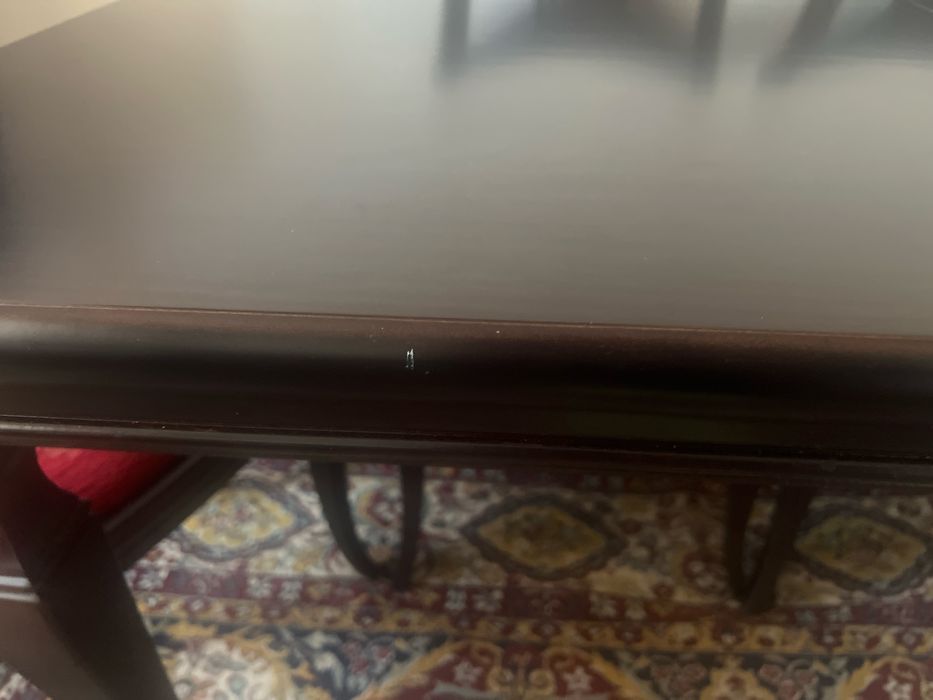 Маса масив, разтегателна и 6 стола