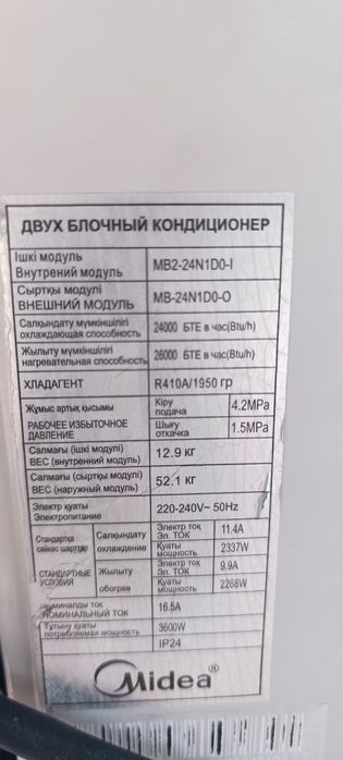 Кондиционер мидея 24 inverter