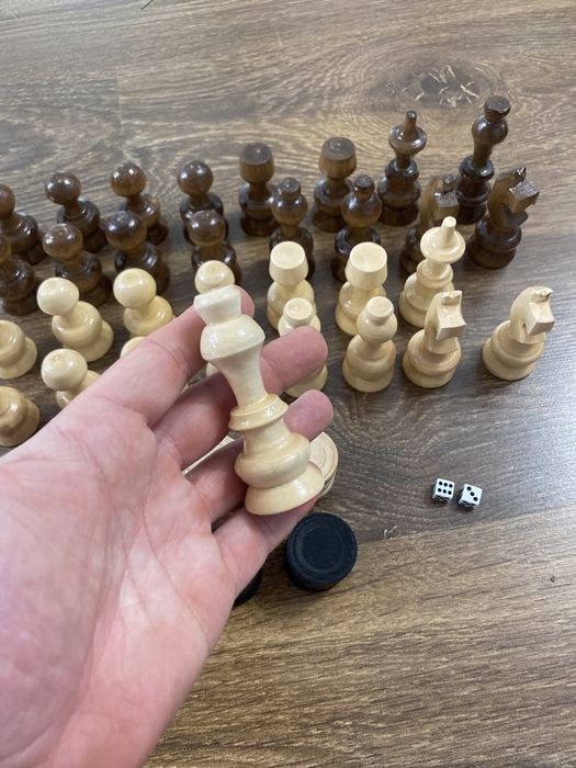 Set piese Sah și table lemn noi dimensiune mare