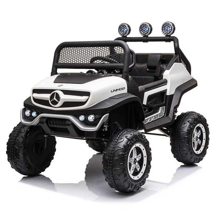 UTV electric pentru 2 copii Mercedes UNIMOG 90W 12V 7Ah #White